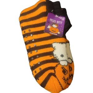 Hello Kitty Halloween Slipper Socks Show Sz 4-10 Non-slip